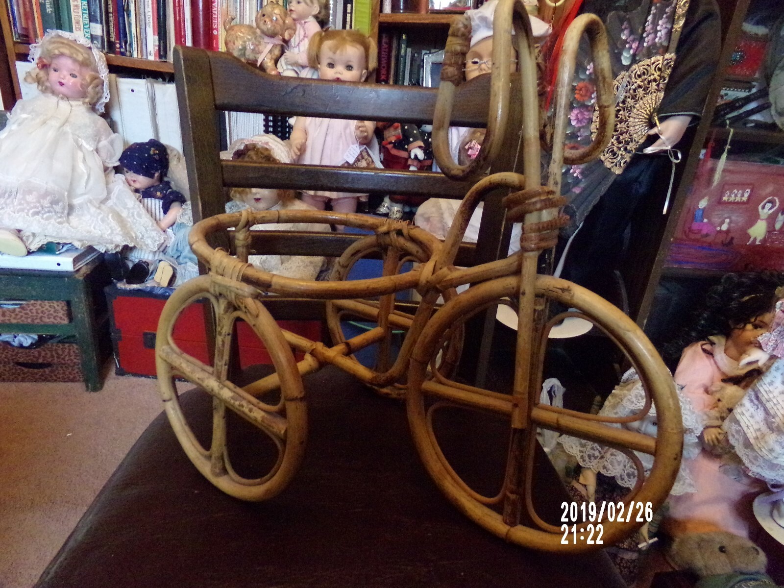 Bamboo wooden Bycycle plant holder