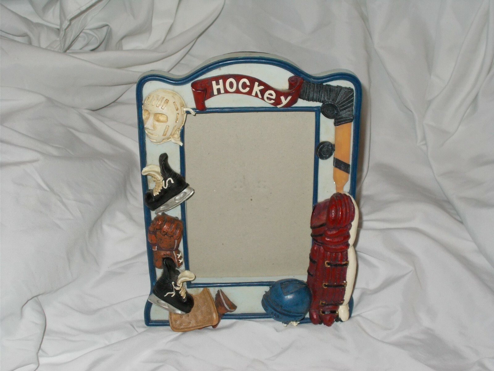 Slap Shots Hockey Photo Picture Frame Skates Trophy Stick Mask Gloves New