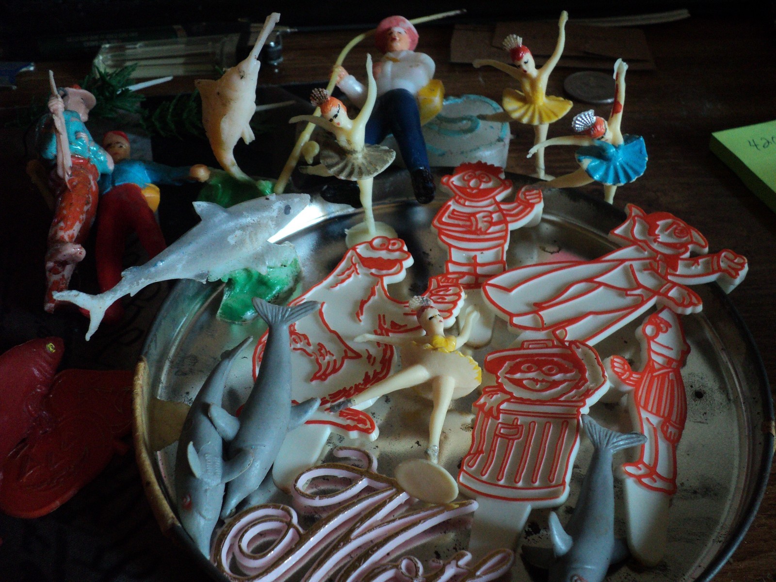 Vintage Sesame Street, Ballerina, Fishing Men Cake toppers