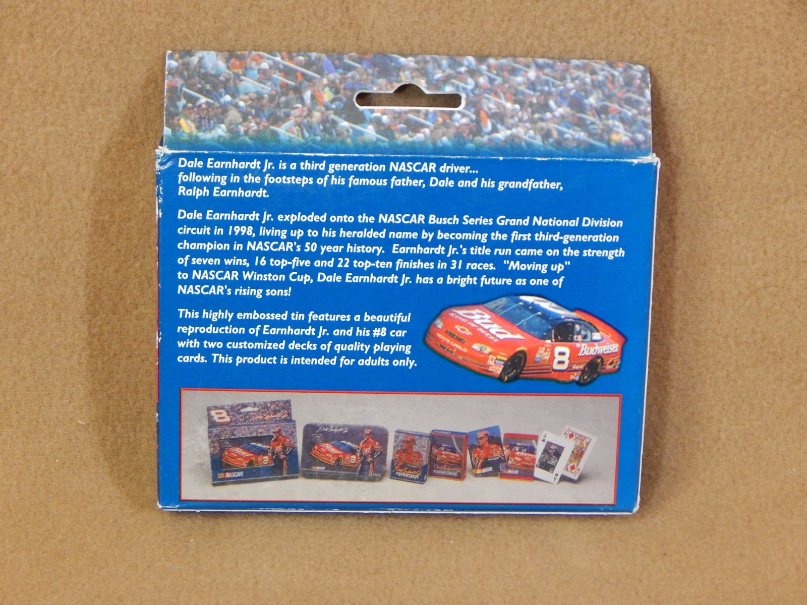 Nascar Dale Earnhardt Jr. #8 2 Packs of Playing Cards in Decorative Tin