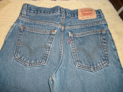 Levi's 550 Blue Unisex Denim Jeans 100% Cotton Blend SZ 14R 27/27 #12