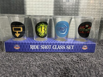 Set of 4 Alton Towers Ride Shot Glass Set - BNIB, 2012, Rare/Discontinued