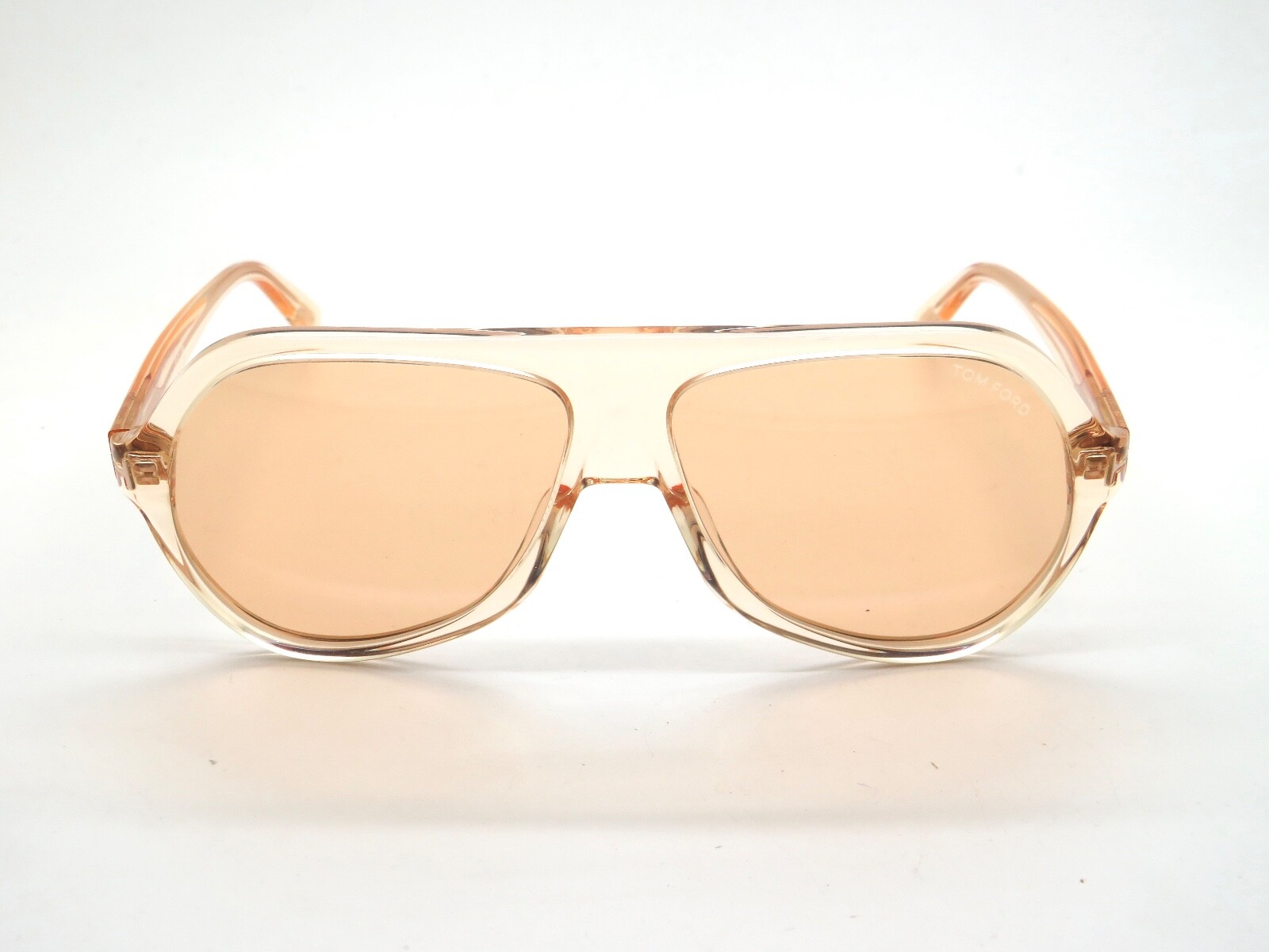 Pre-owned Tom Ford Ft 0732/s 45e Thomas Light Brown Transparent 61mm Sunglasses