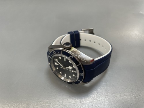 ラバービー　RUBBER B TUDOR004 美品 22mm BLACK Vulcanized Rubber Strap Band PERFECT FIT TUDOR