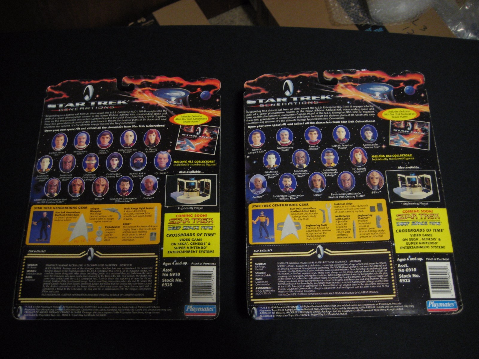 Vintage 1994 Playmates Star Trek Generations Numbered Figures w/ mini poster NIP