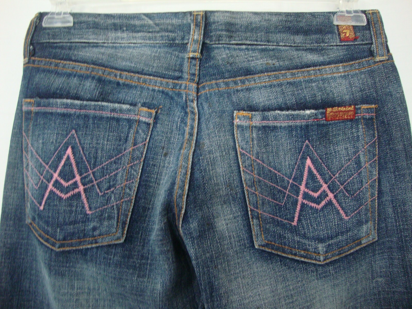 7 For All Mankind Pink A Pocket Jeans sz 28 Made in USA