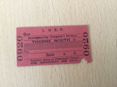 L, N, E, R,    Railway. Ticket,    (. Thorne. North. To,  ) DA-4,
