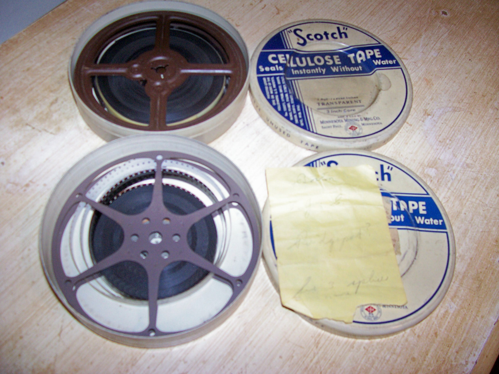 4 VINTAGE 8mm? FILM REELS [2 MARKED BOSTON,2 UNMARKED]