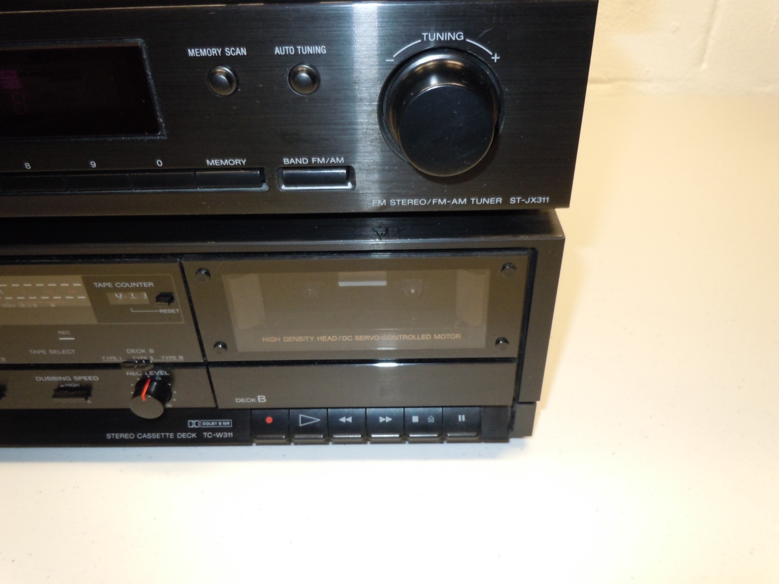 SONY TA-AX311 STEREO AMP TC-W311 DUAL TAPE DECK ST-JX311 AM/FM TUNER - Tested
