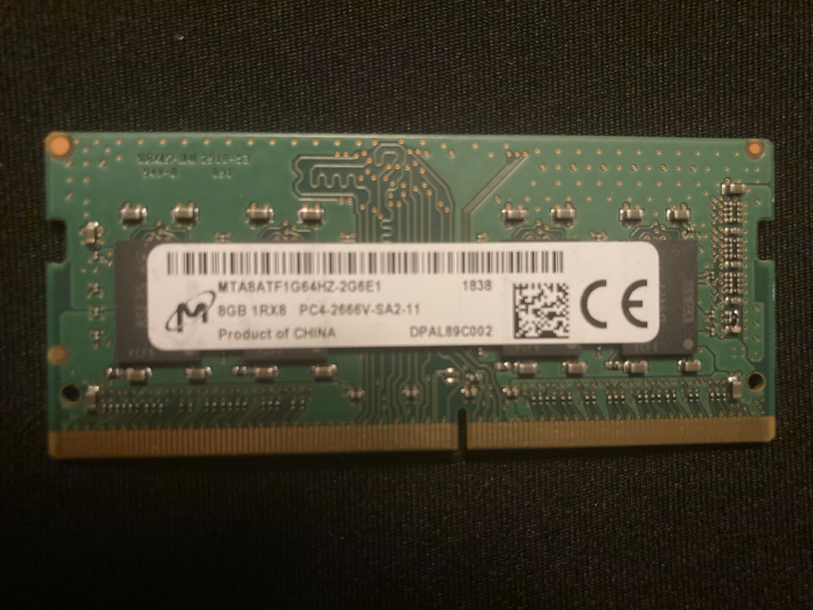 動作品 合計 16GB DDR4 PC4-2666V-UA2-11 8GB 2枚セット MICRON DIMM