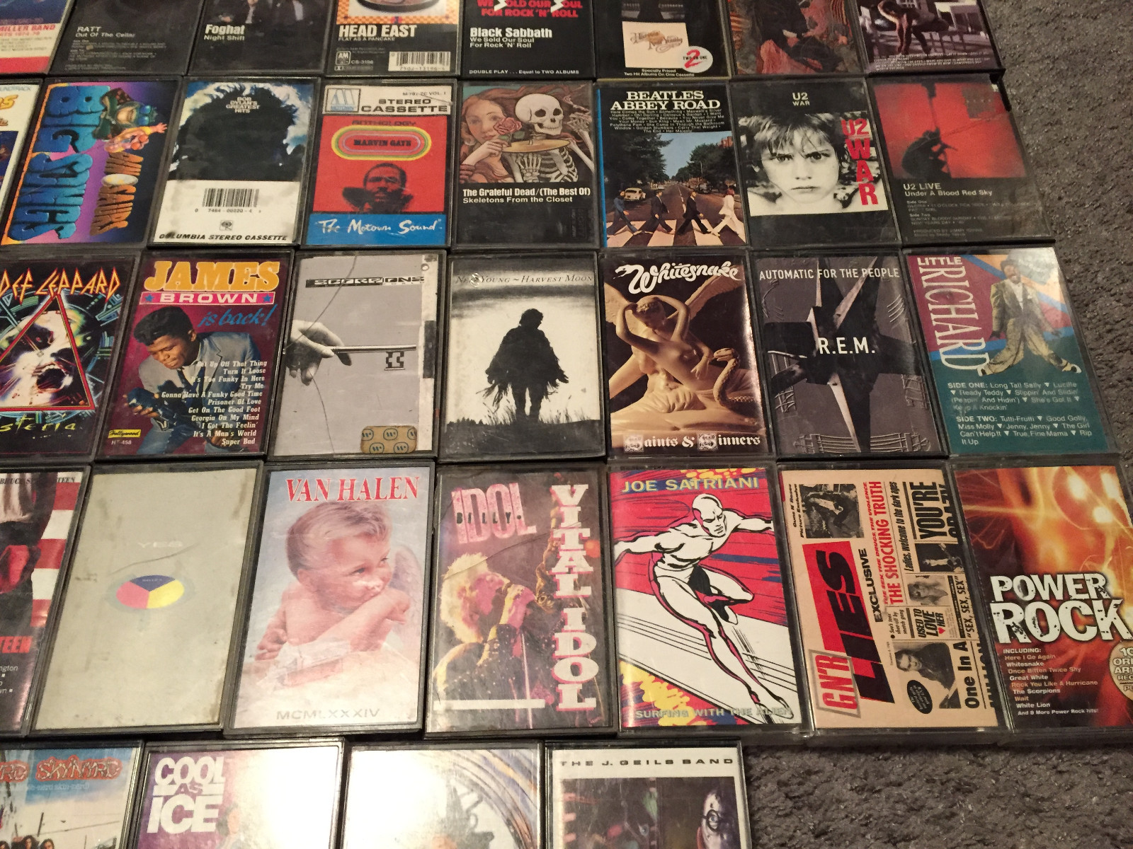 Lot of 72 Untested Cassette Tapes Rock/Blues/Hard Rock/Pop Rock/Metal etc.