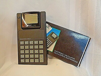 NOS TI ELECTRONIC CALCULATOR  Liquid Crystal Display  Adjustable Screen Black  