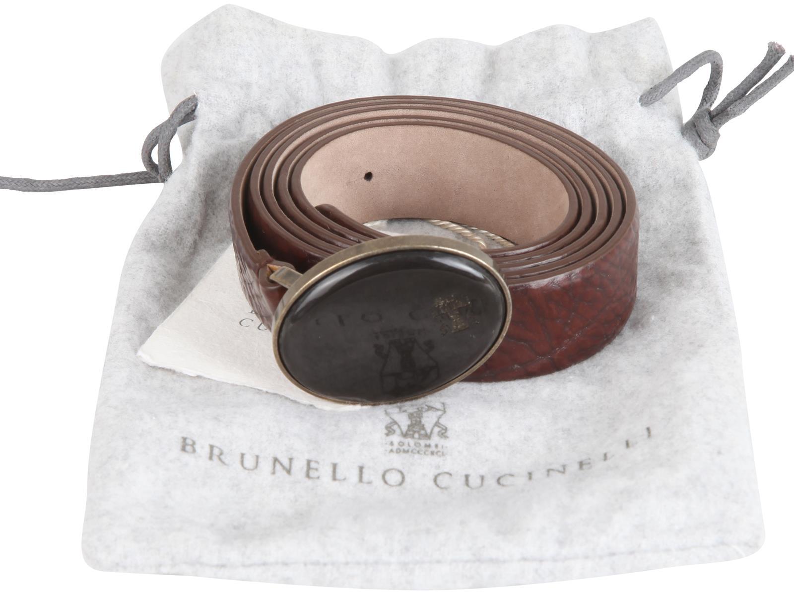 Pre-owned Brunello Cucinelli Women's Leather Belt Brown Size M Italy 42 Us 6" Gb 10