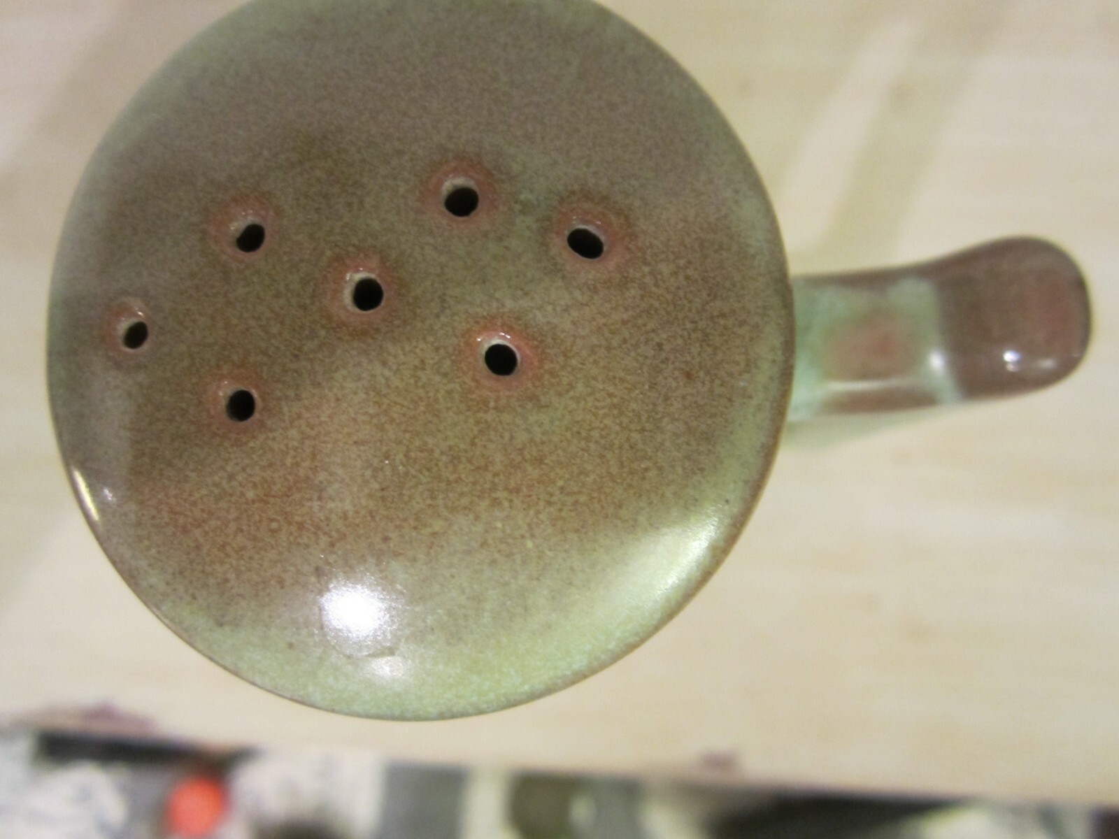 Frankoma SALT Shaker PRAIRIE GREEN w/Handle 26H