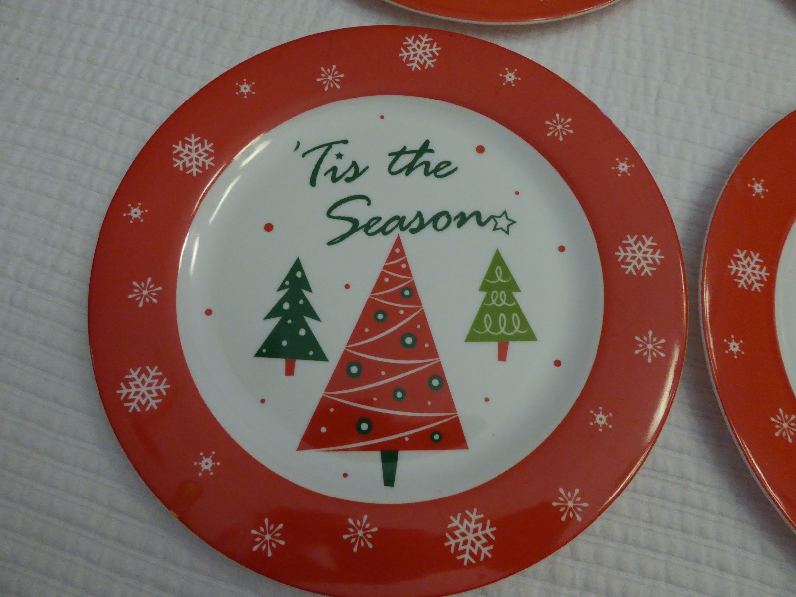Lot of 4 Each Melamine Wares Holiday Christmas Plates & Glasses