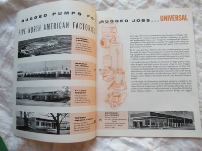 1959 Universal construction contractor's pump brochure
