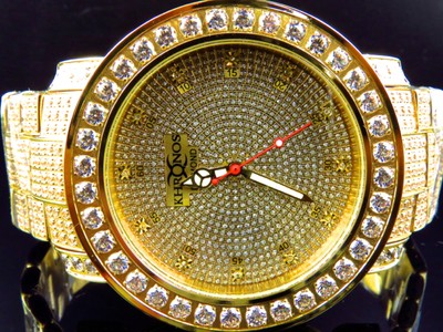 Pre-owned Khronos Yellow Iced Bezel & Band  Jojino Joe Rodeo Genuine Diamond Watch 50mm