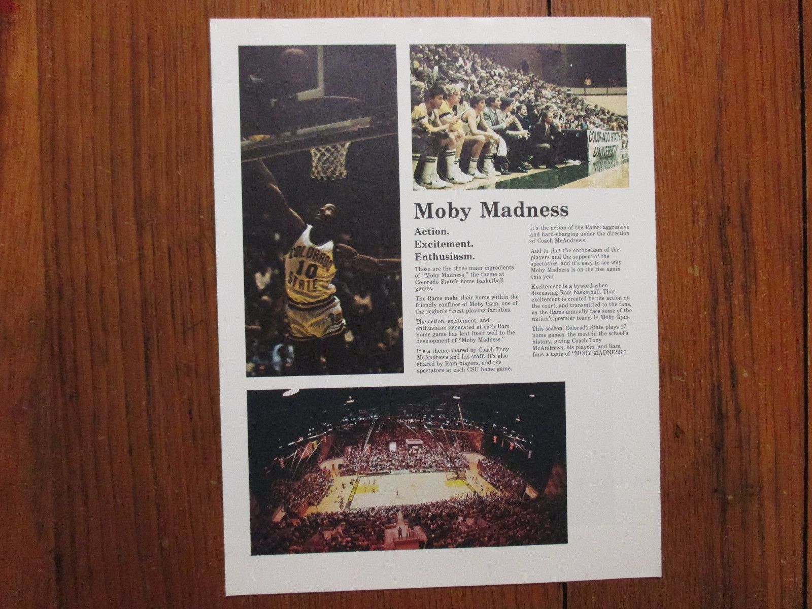 1983 Colorado State Men's Basketball Photo(13 Sign/w/TONY  McANDREWS/SCOTT MANN)