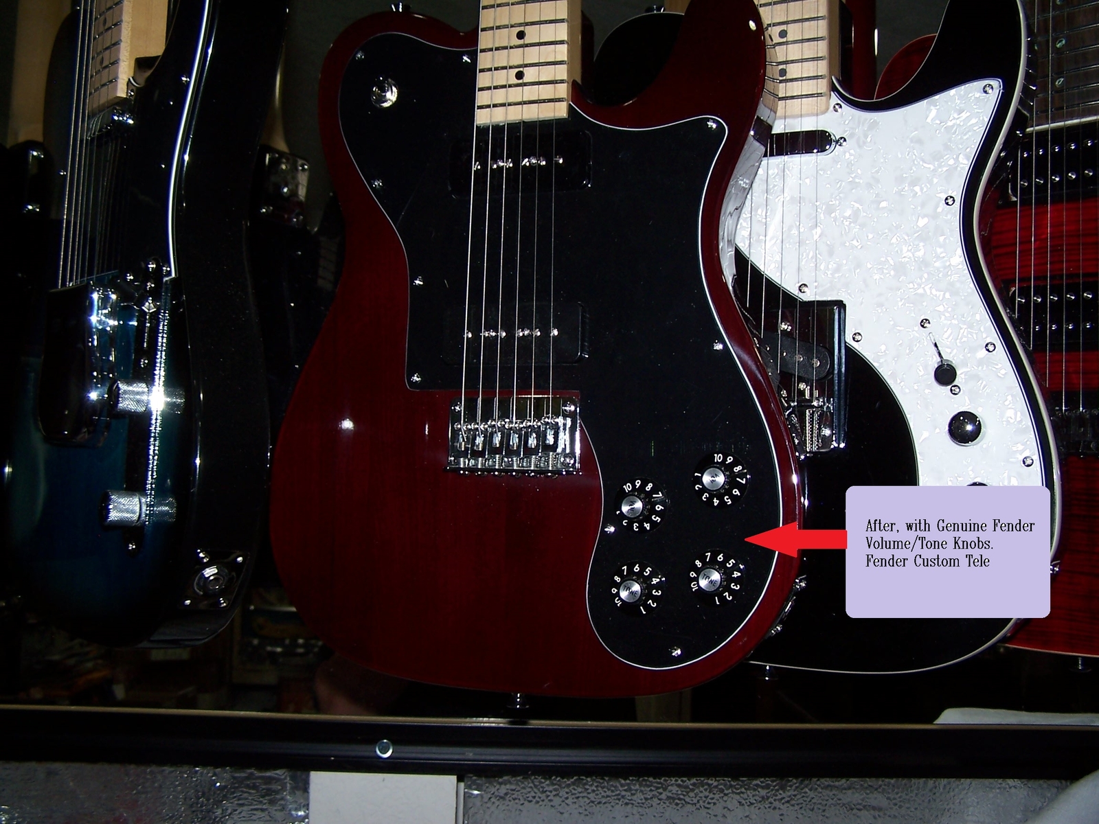 Fender 72 Tele Custom KNOBS Telecaster Black Volume Tone Numbered Deluxe eBay