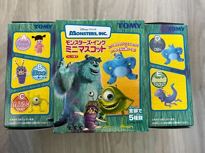 Monsters Inc Plush Charm Set of 5 TOMY 2001 Japan Sulley Mike Boo Randall RARE