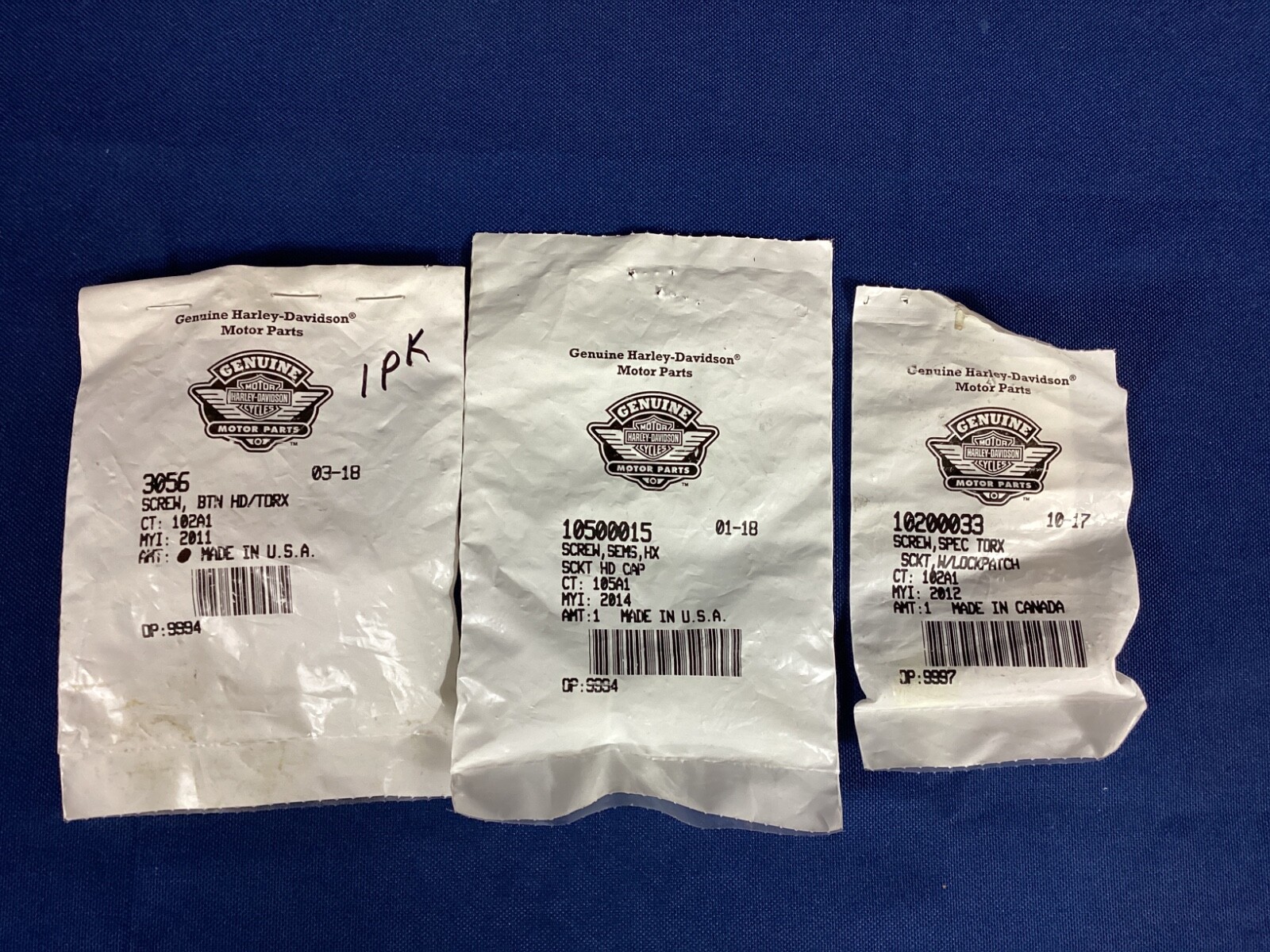 NEW OEM Harley-Davidson Miscellaneous Screws, 3056, 10200033 NEW OEM Harley-Davidson Miscellaneous Screws, 3056, 10200033