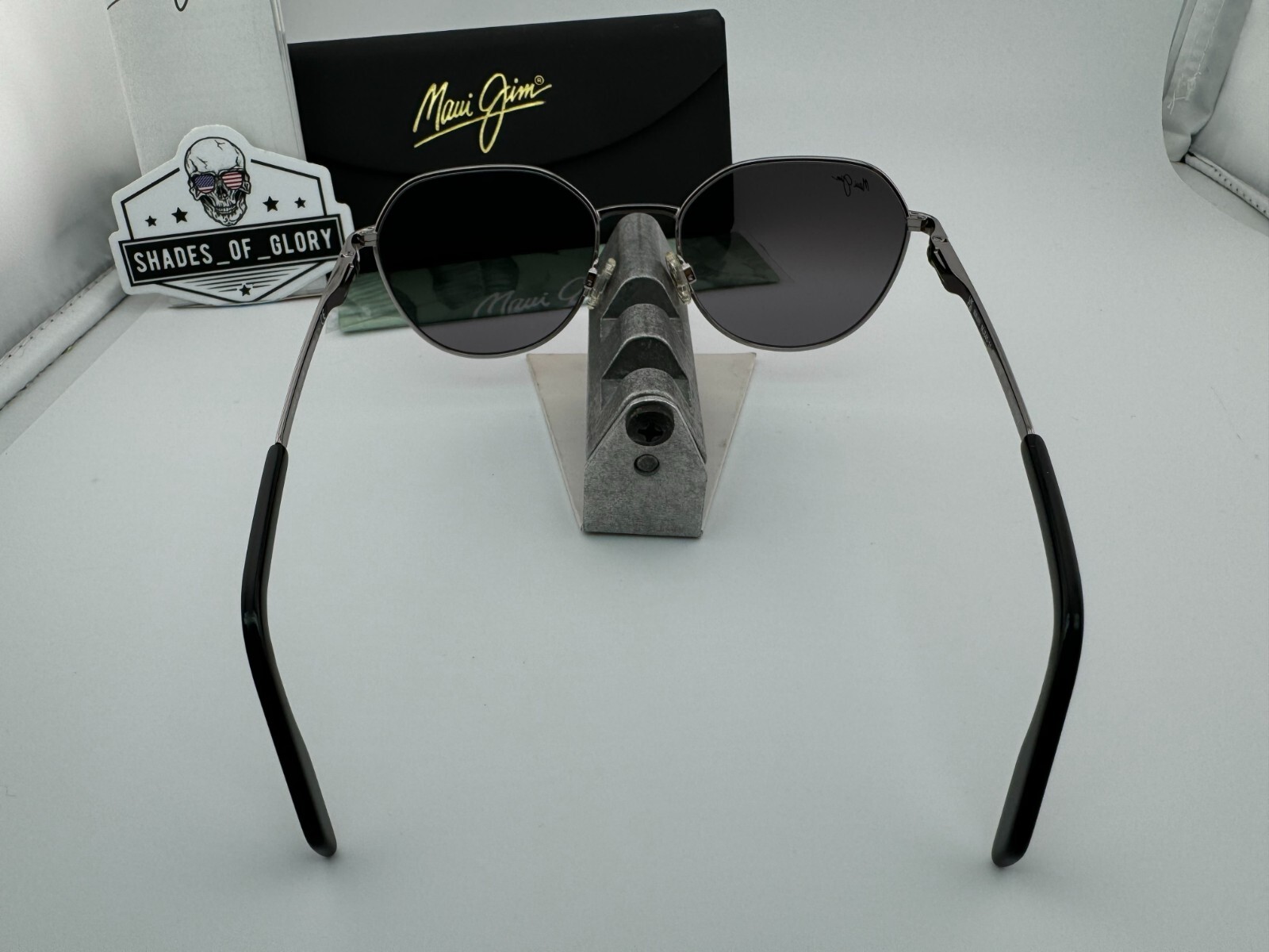 Pre-owned Maui Jim Hukilau Mj 845-11 Silver To Black Dual Mirror Polarized Sunglasses