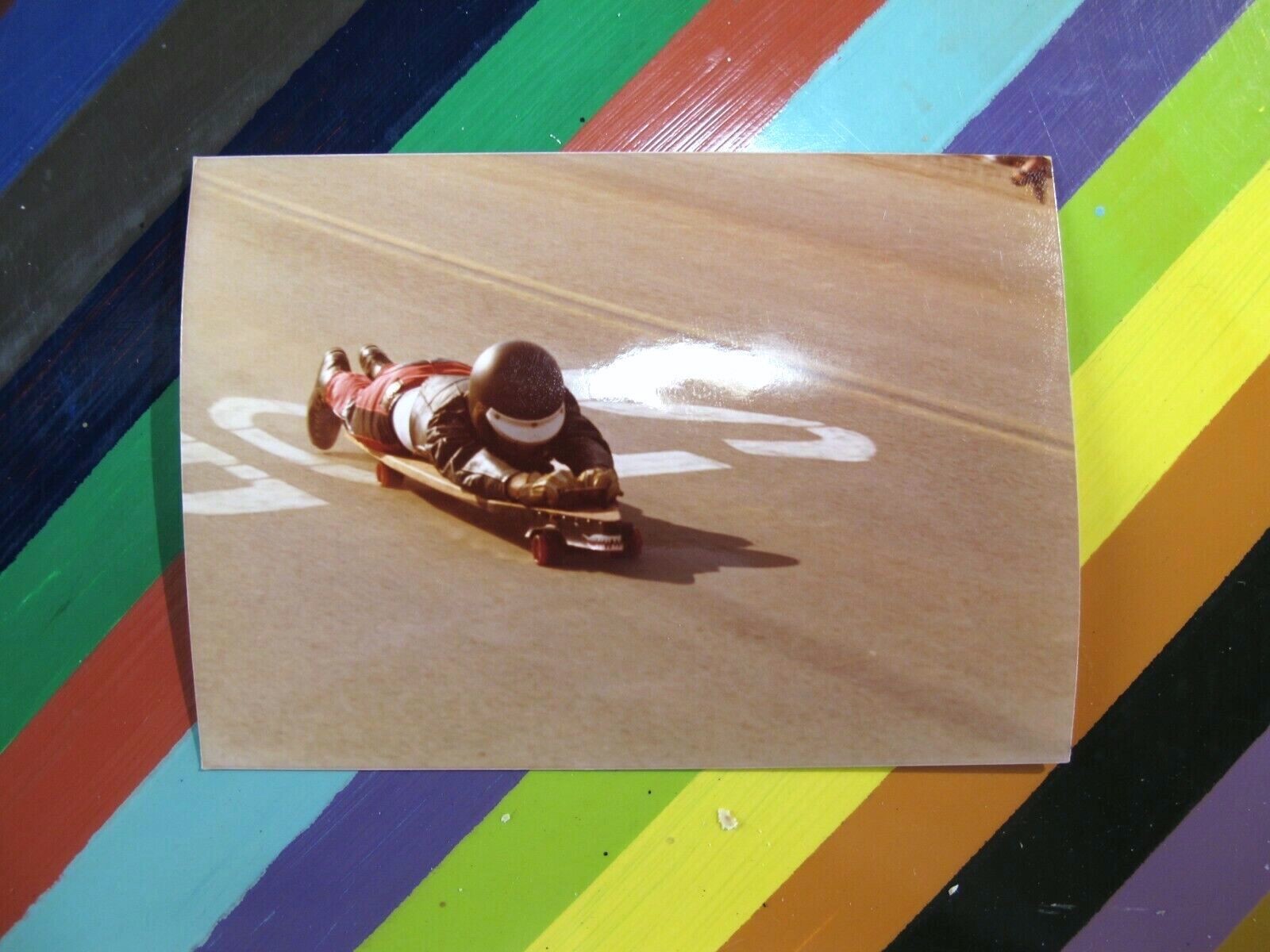 vtg skateboard photo Signal Hill speed run 1970s Unknown vtg skateboard photo Signal Hill speed run 1970s Unknown