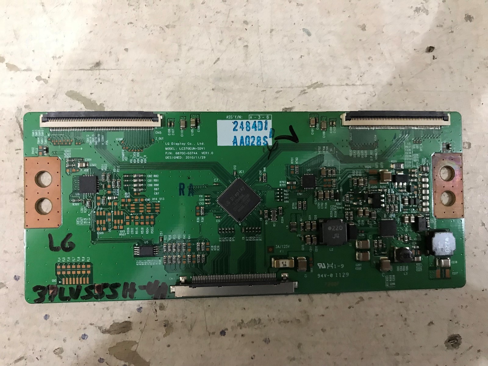 LG 37LV555H-UA T-Con Controller Board 6871L-2484D 6870C LG 37LV555H-UA T-Con Controller Board 6871L-2484D 6870C