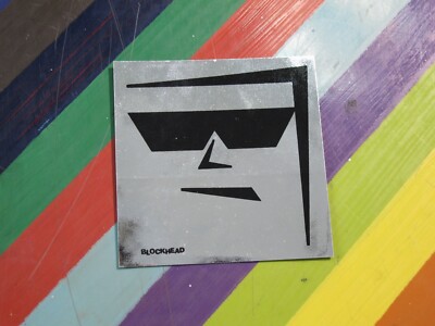 vtg 1980s Blockhead skateboard sticker - Jim Gray, Cunningham pro models & logos