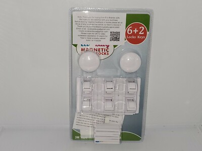 Eco-Baby Magnetic Cabinet Locks (6 Locks & 2 Keys) Child Safety for Drawers
