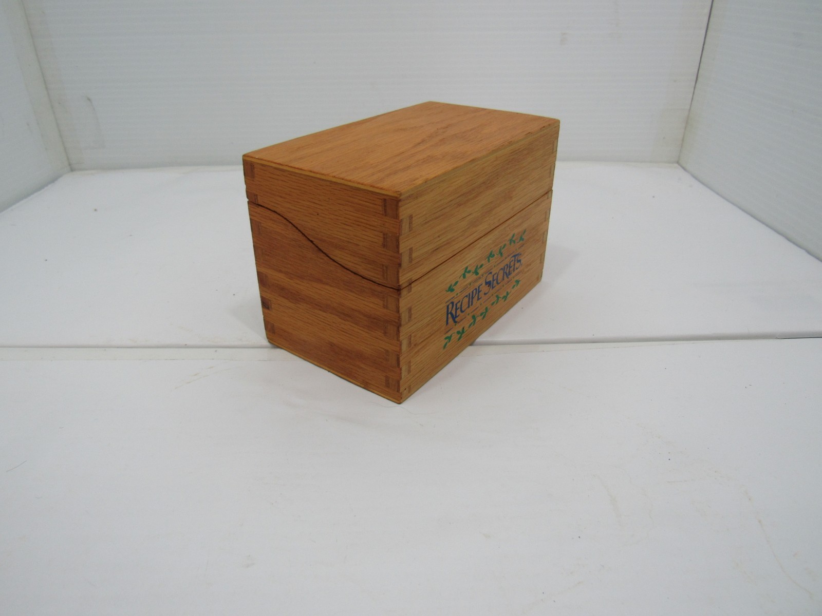 Handmade Wooden Recipe Box with Dovetail Edges