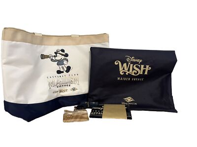 NEW Disney Cruise Line Wish MAIDEN VOYAGE Castaway Club Tote, Towel Band, Bag