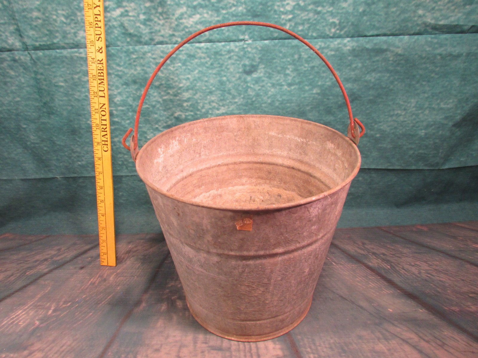 Vintage galvanized Cream City pail halloween thanksgiving decor #12