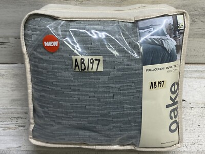 Oake Ripple Matelasse Duvet 3pc Set Full/Queen Green New
