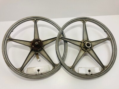 Vintage set BMX Lester 16'' Mag Wheels Rims Scrambler Mongoose Alloy 5 Spoke