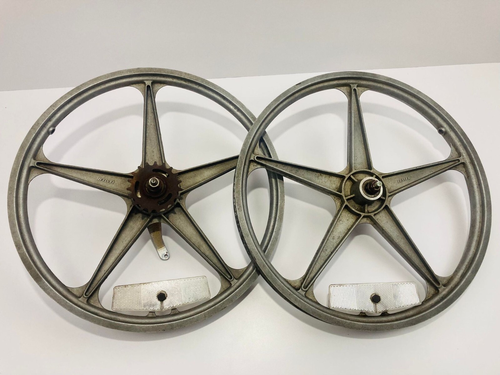 LESTER MAG WHEELS SET COASTER 黄】前後set Vintage Lester Mag BMX Bike Wheels Set Yellow 20