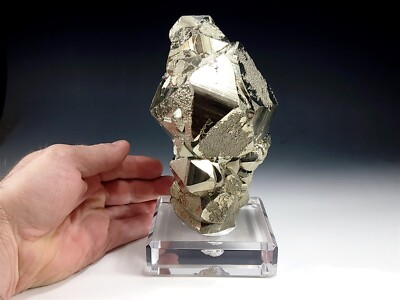 Large Showy Natural Pyrite Crystal Specimen with Super Brilliant Luster