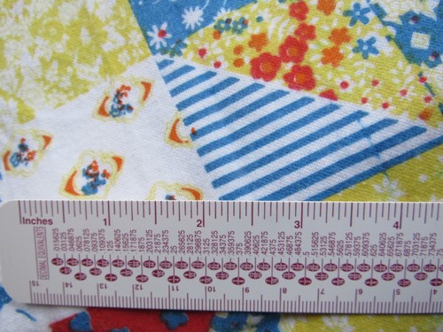 4.5 yds Vintage 70s Boho Hippie Cheater Patchwork Soft Cotton FLANNEL Fabric NOS