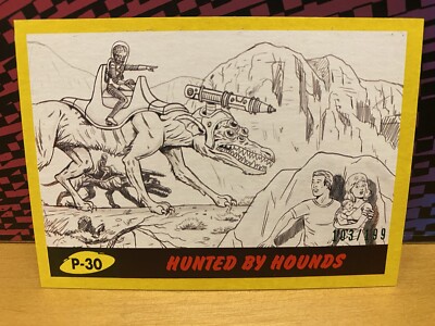 2017 Topps Mars Attacks: The Revenge Penciled Hunted by Hounds #P-30 Yellow