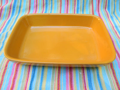 Gourmet Yellow Enamel Stoneware Open Casserole Baker Le Bistrot Brand (FRANCE)