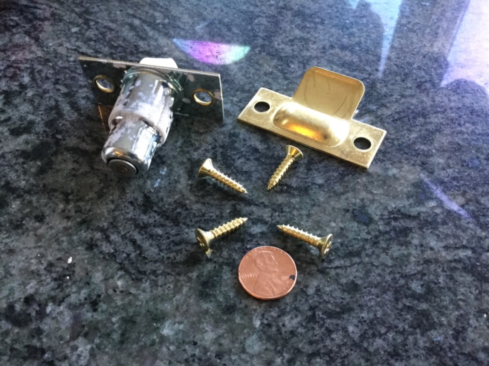 2 Stanley Brass Roller Catch 31-0360 for interior doors closet door 7/8 cabinet