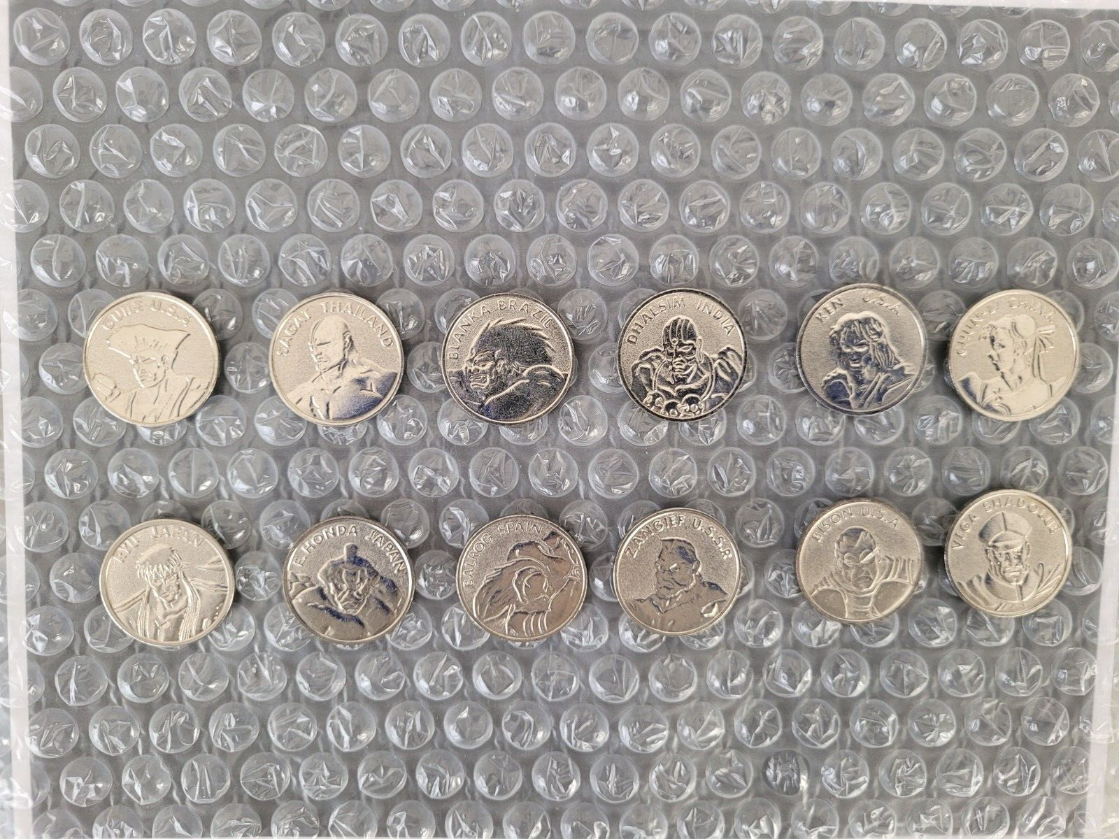 Street Fighter 2 II Arcade Coins Tokens Complete Silver