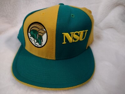 NSU Norfolk State University Wool Hat Size 7 5/8 Headgear College Green Yellow 