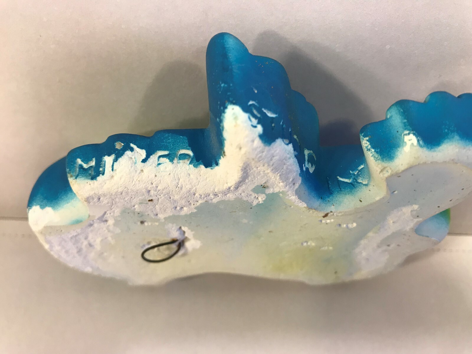 Miller Studio 1970 Chalkware Blue Bird Wall Hanging Cheerful Yellow Flowers Vtg