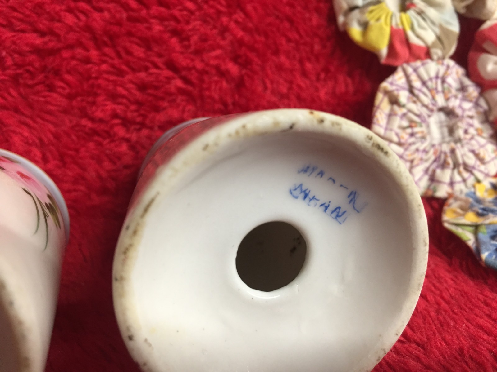 Vintage Salt & Pepper Shaker Set with Pink Rose Filigree Design Japan Porcelain