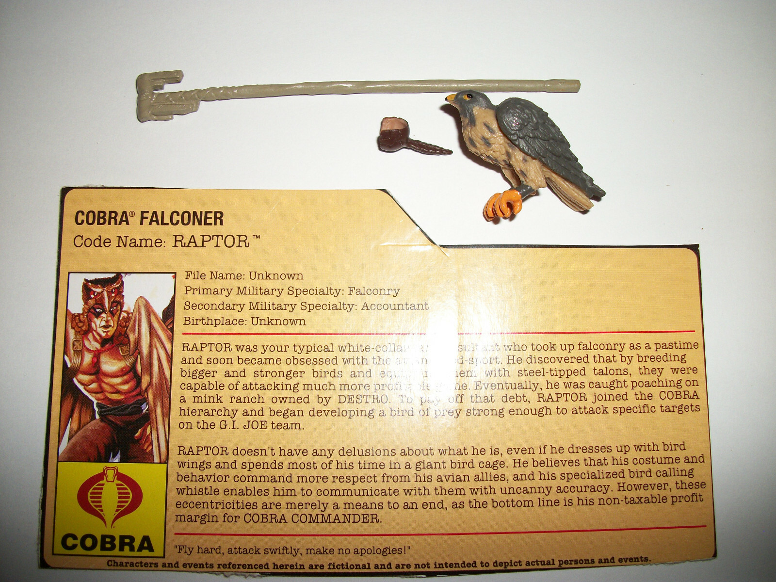 GI Joe 25th Club/Con Exclusive FSS File Card #24 RAPTOR +