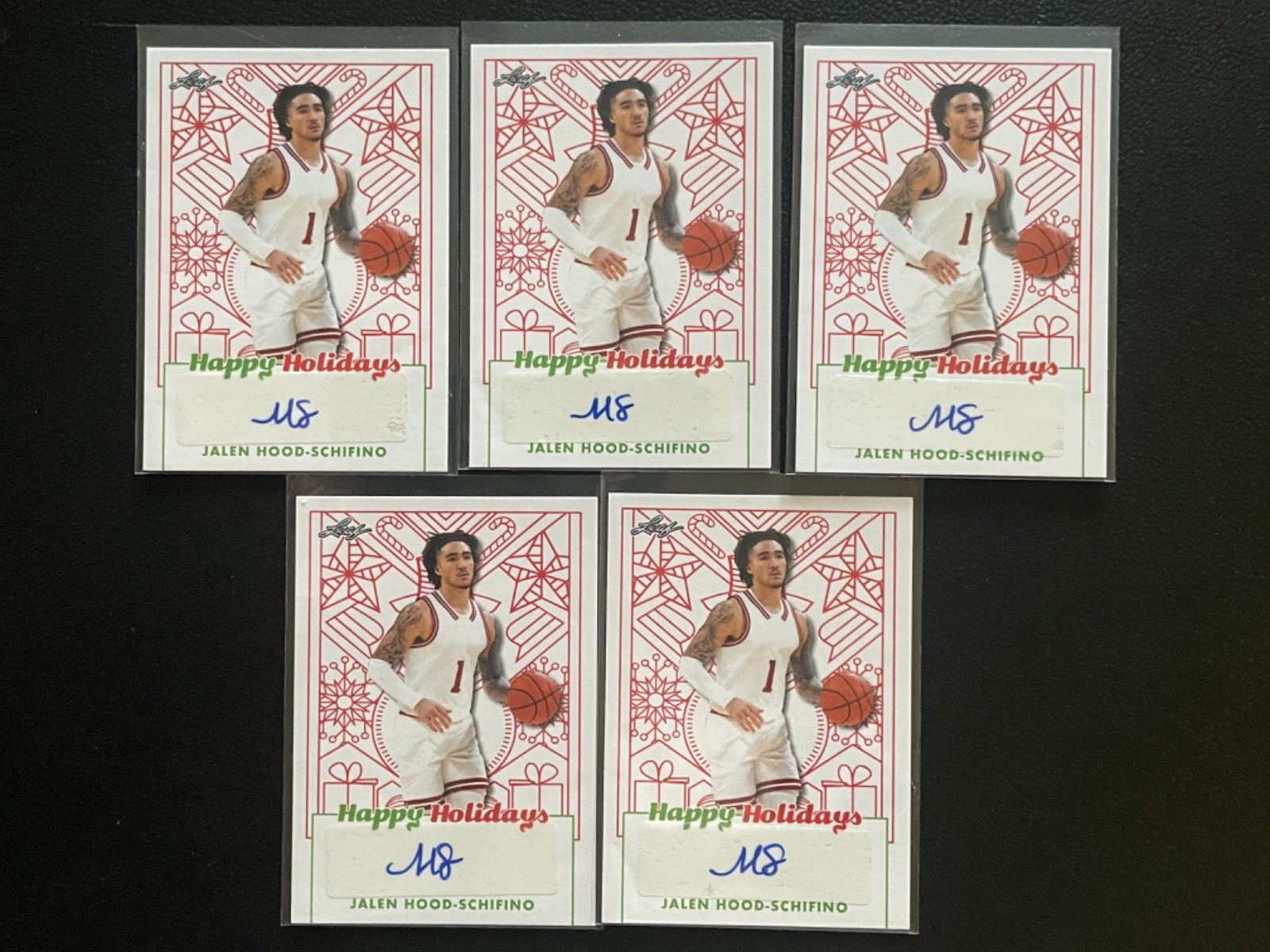 2023 Leaf Happy Holidays Jalen Hood Schifino Auto Autograph RC Lot Of 5 #41