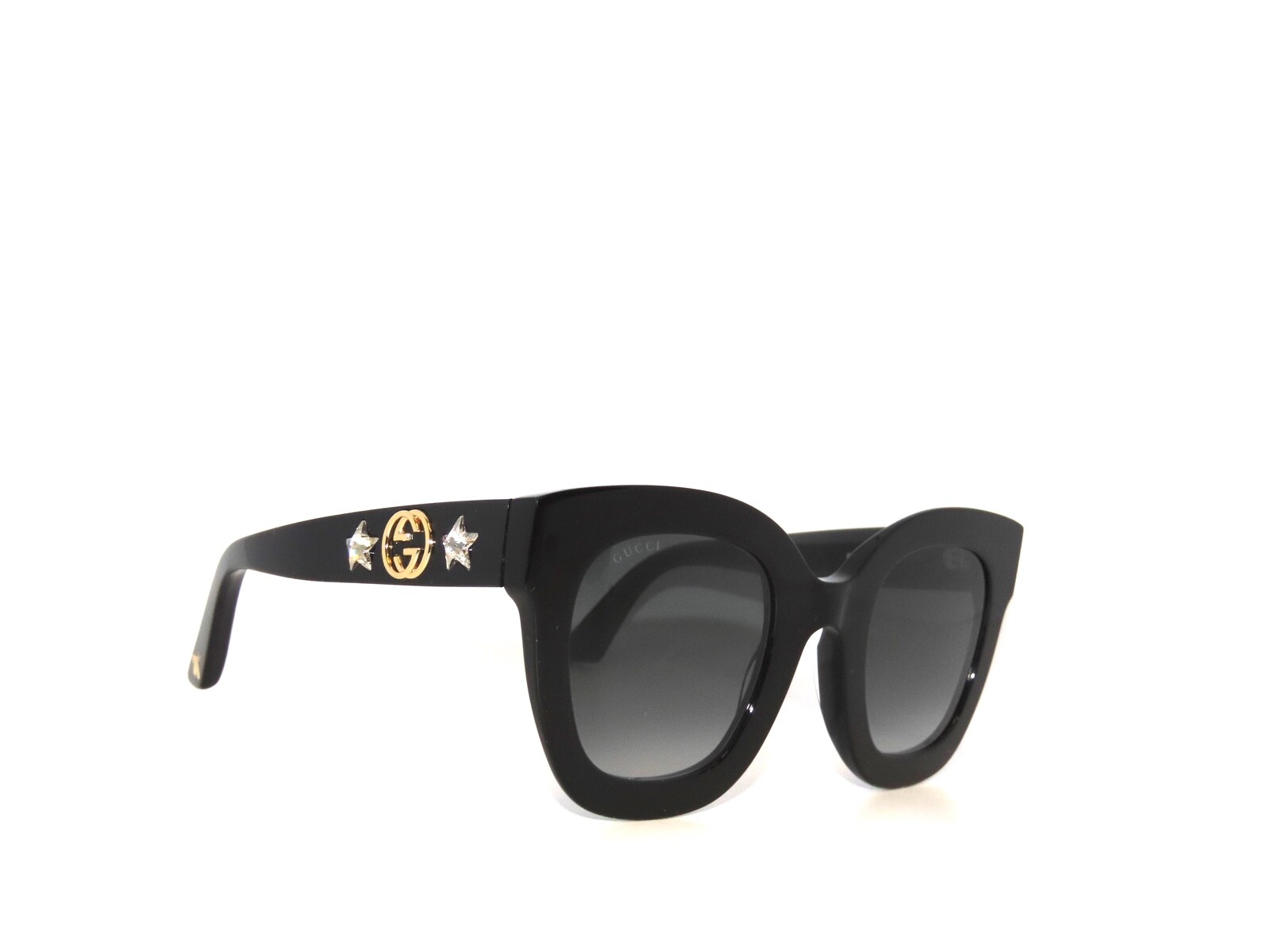 Pre-owned Gucci Gg0208s 0208s 001 Black Gray Gradient Sunglasses 0208