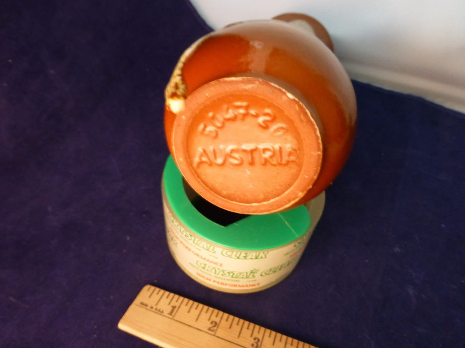 SIGNED AUSTRIAN POTTERY VASE, 8 INCHES TALL, EXCELLENT CONDITION