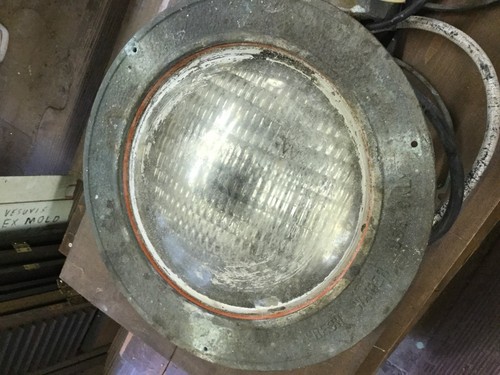 Two Large Vintage Brass SUBMERSIBLE POND FOUNTAIN LIGHTS Underwater